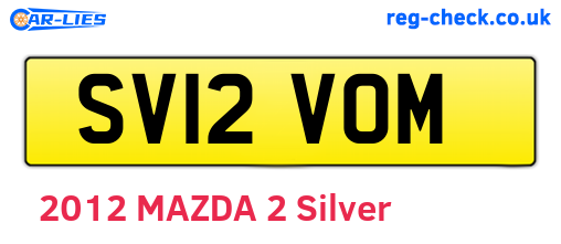 SV12VOM are the vehicle registration plates.