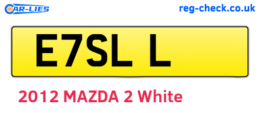 E7SLL are the vehicle registration plates.
