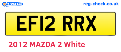 EF12RRX are the vehicle registration plates.