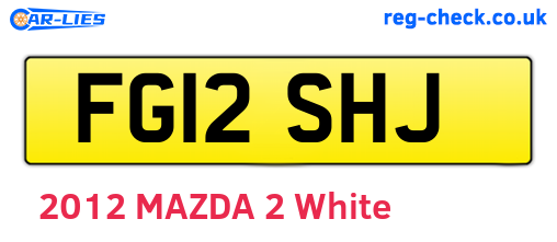 FG12SHJ are the vehicle registration plates.