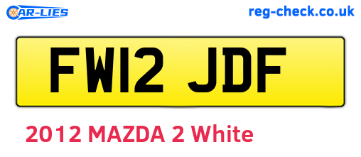 FW12JDF are the vehicle registration plates.