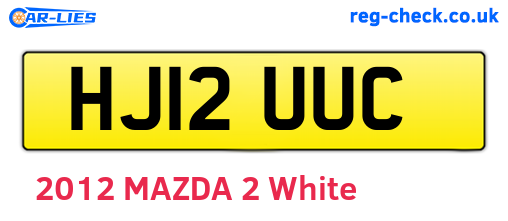 HJ12UUC are the vehicle registration plates.