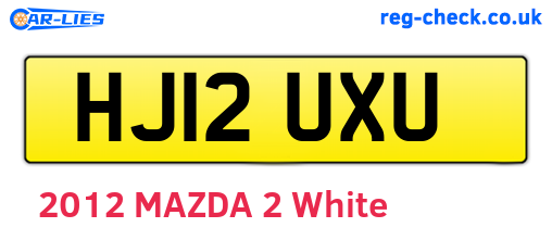 HJ12UXU are the vehicle registration plates.