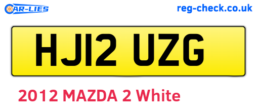 HJ12UZG are the vehicle registration plates.