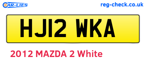 HJ12WKA are the vehicle registration plates.