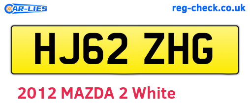 HJ62ZHG are the vehicle registration plates.