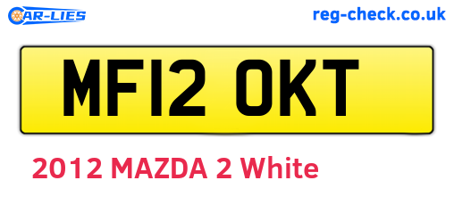 MF12OKT are the vehicle registration plates.