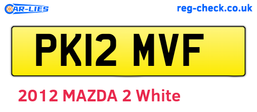 PK12MVF are the vehicle registration plates.