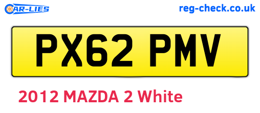 PX62PMV are the vehicle registration plates.