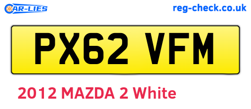 PX62VFM are the vehicle registration plates.