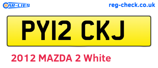 PY12CKJ are the vehicle registration plates.