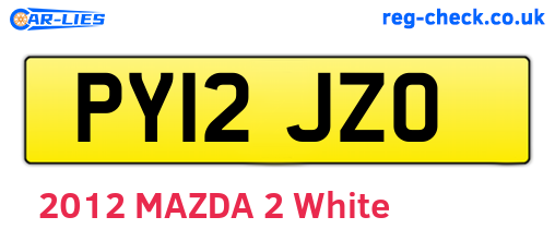 PY12JZO are the vehicle registration plates.