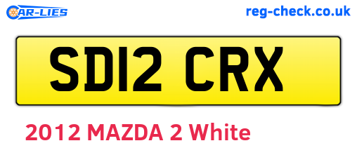 SD12CRX are the vehicle registration plates.
