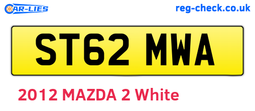 ST62MWA are the vehicle registration plates.