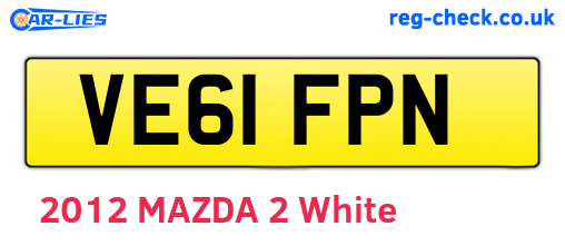 VE61FPN are the vehicle registration plates.