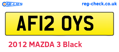AF12OYS are the vehicle registration plates.