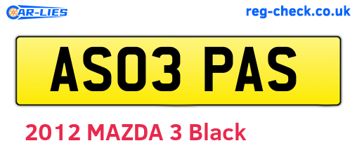 AS03PAS are the vehicle registration plates.