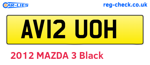 AV12UOH are the vehicle registration plates.