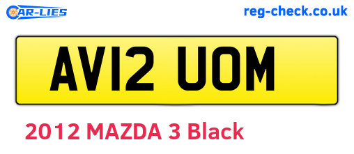 AV12UOM are the vehicle registration plates.