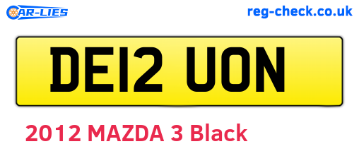 DE12UON are the vehicle registration plates.