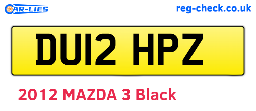 DU12HPZ are the vehicle registration plates.
