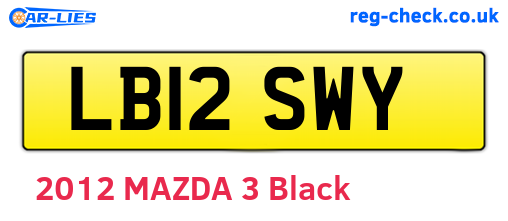 LB12SWY are the vehicle registration plates.