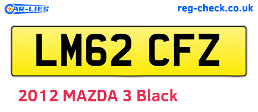 LM62CFZ are the vehicle registration plates.