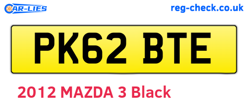 PK62BTE are the vehicle registration plates.