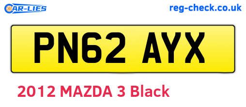 PN62AYX are the vehicle registration plates.