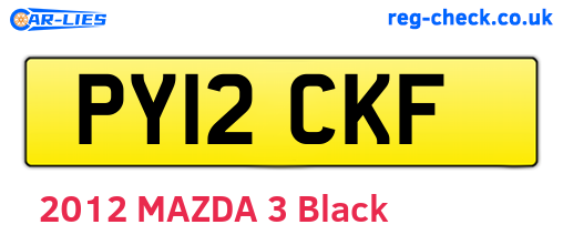 PY12CKF are the vehicle registration plates.