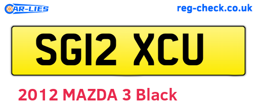 SG12XCU are the vehicle registration plates.