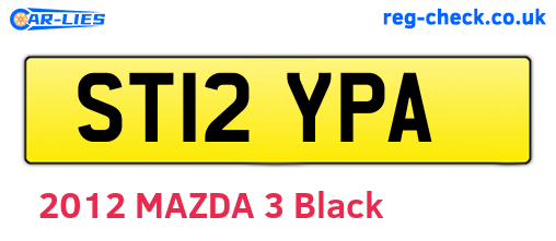 ST12YPA are the vehicle registration plates.
