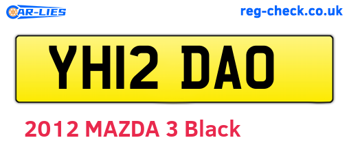 YH12DAO are the vehicle registration plates.