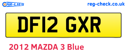 DF12GXR are the vehicle registration plates.
