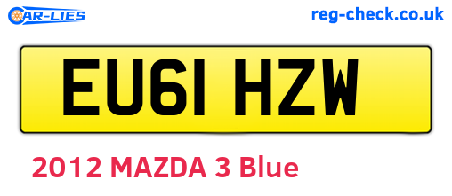 EU61HZW are the vehicle registration plates.