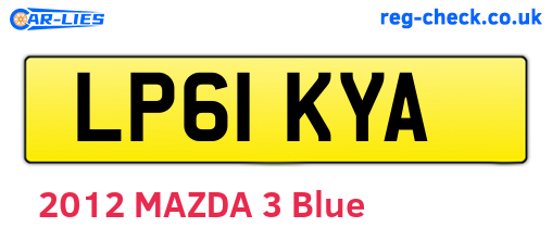 LP61KYA are the vehicle registration plates.