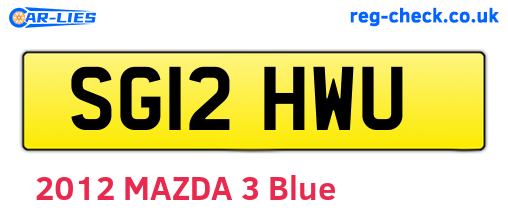 SG12HWU are the vehicle registration plates.