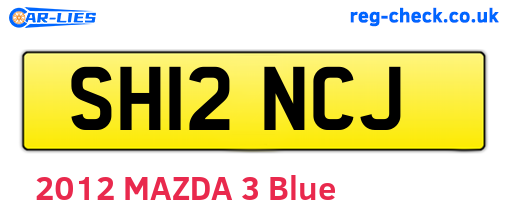 SH12NCJ are the vehicle registration plates.
