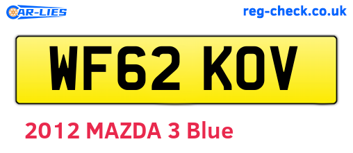 WF62KOV are the vehicle registration plates.