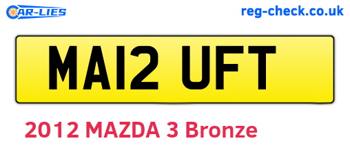 MA12UFT are the vehicle registration plates.