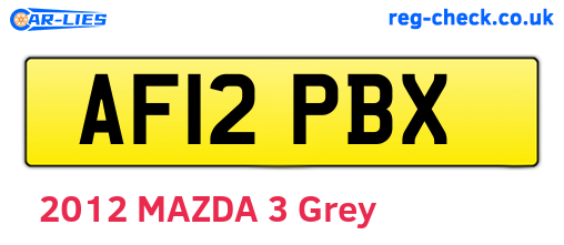 AF12PBX are the vehicle registration plates.