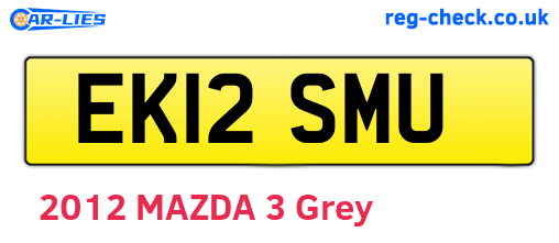 EK12SMU are the vehicle registration plates.