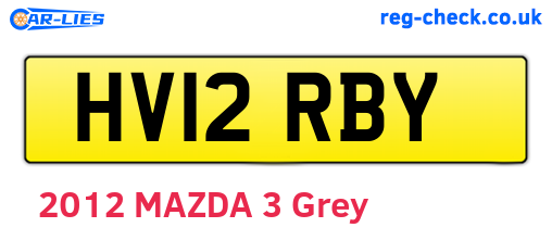 HV12RBY are the vehicle registration plates.