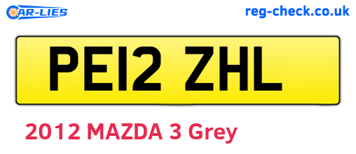 PE12ZHL are the vehicle registration plates.