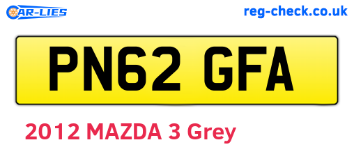 PN62GFA are the vehicle registration plates.