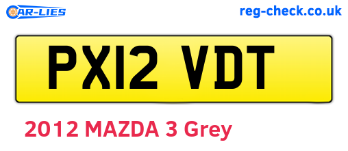 PX12VDT are the vehicle registration plates.