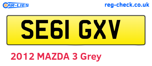 SE61GXV are the vehicle registration plates.