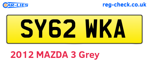 SY62WKA are the vehicle registration plates.
