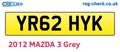 YR62HYK are the vehicle registration plates.