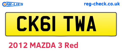 CK61TWA are the vehicle registration plates.
